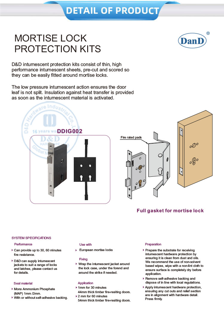 Mortise Lock Protection Kits Bộ bảo vệ khóa lỗ mộng