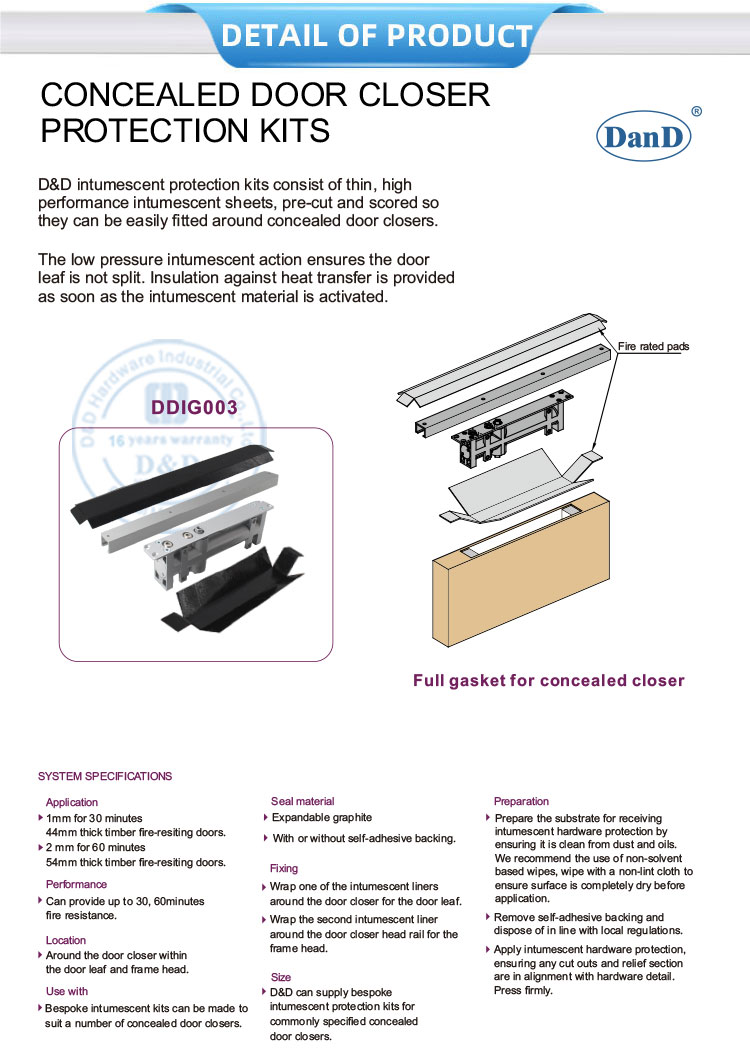 Door Closer Protection Kits Bộ bảo vệ cửa đóng