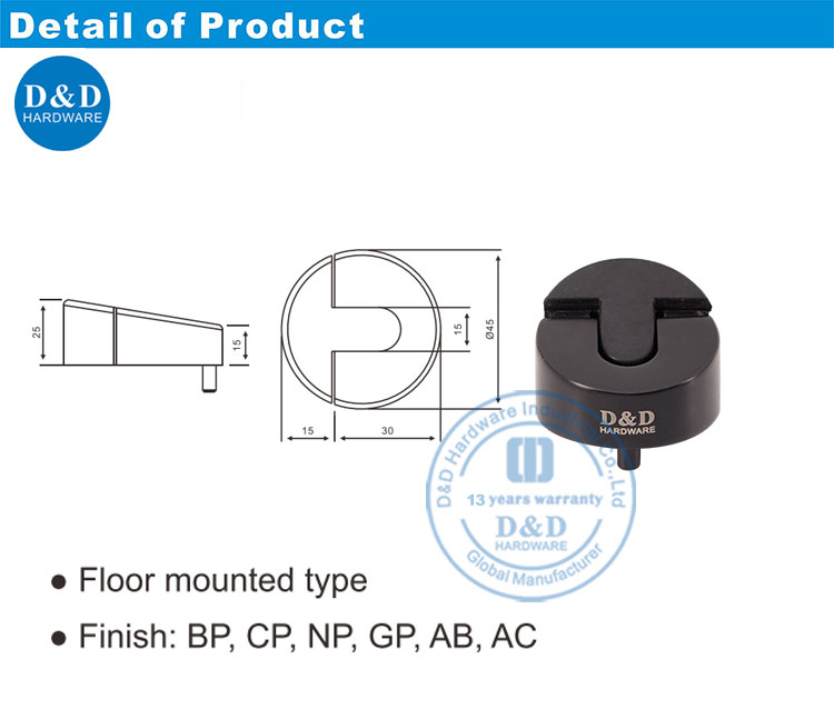 Matt Black Door Stop Chặn cửa màu đen Matt