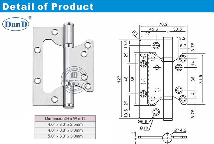 flush hinges bản lề tuôn ra