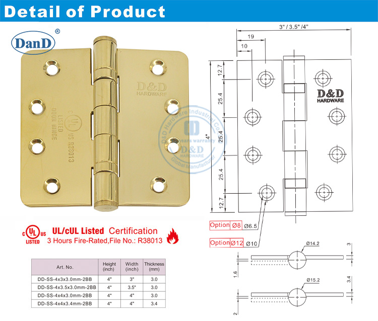Gold Door Hinges Bản Lề Cửa Vàng