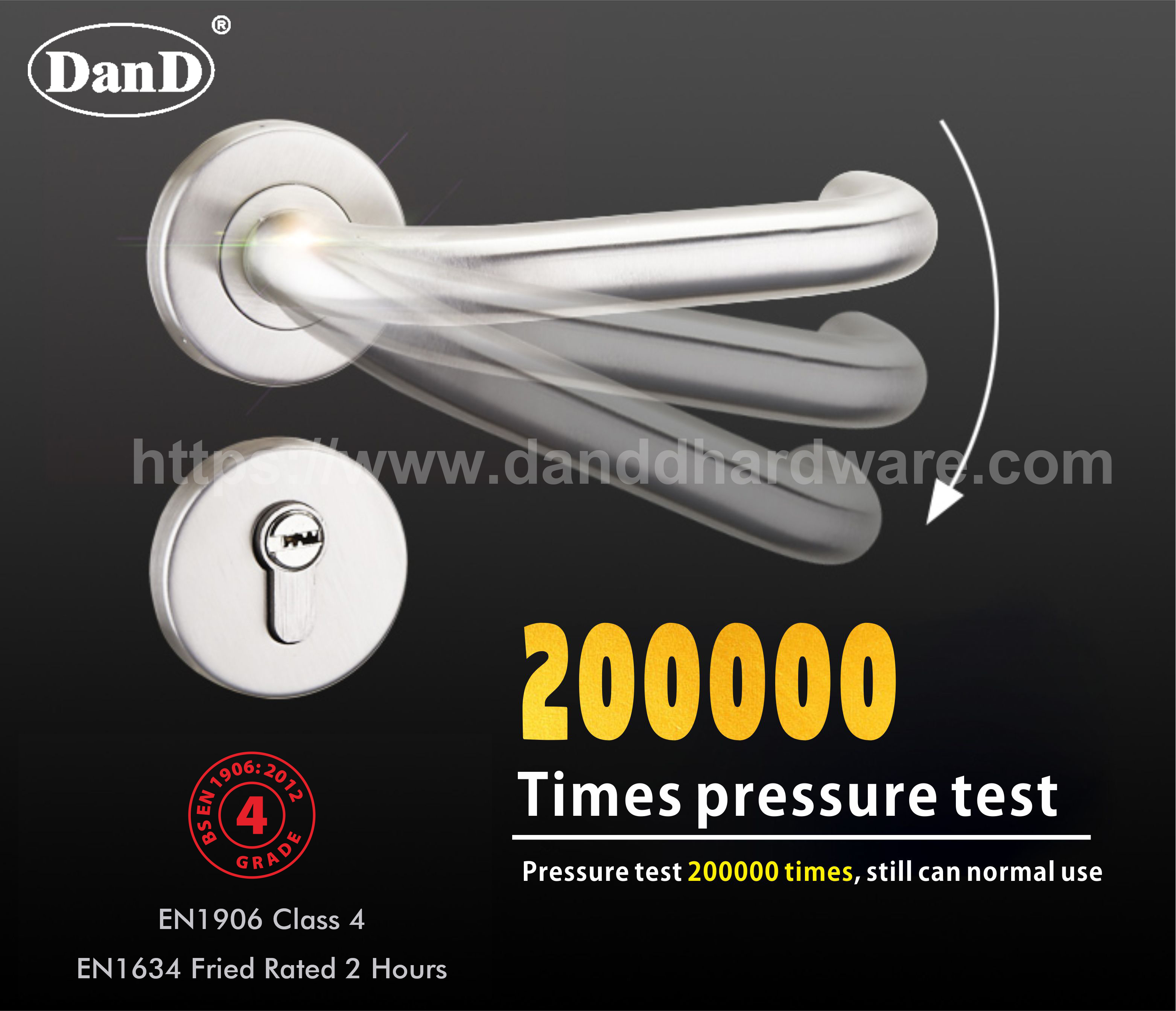 EN1906 Stainless Steel Door Handle-D and D Hardware EN1906 Tay nắm cửa thép không gỉ-Phần cứng D và D