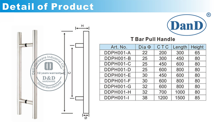 Stainless Steel Pull Handles-D and D Hardware Tay kéo bằng thép không gỉ-DVàDPhần cứng