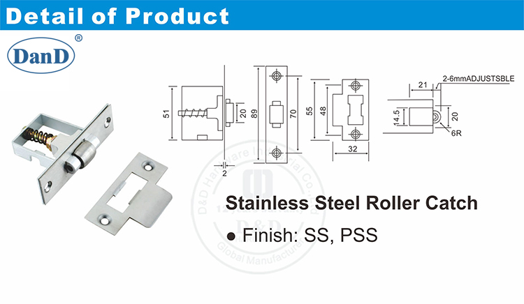 Spring Loaded Adjustable Roller Catch-D and D Hardware Phần cứng Catch-D và D có thể điều chỉnh bằng lò xo