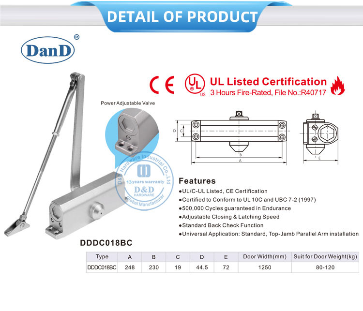 surface mounted door closer bề mặt gắn cửa gần hơn