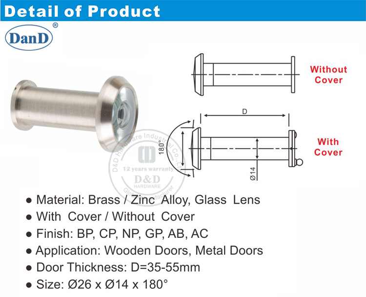 Spy Hole On Door-D and D Hardware Lỗ gián điệp trên phần cứng Door-D và D