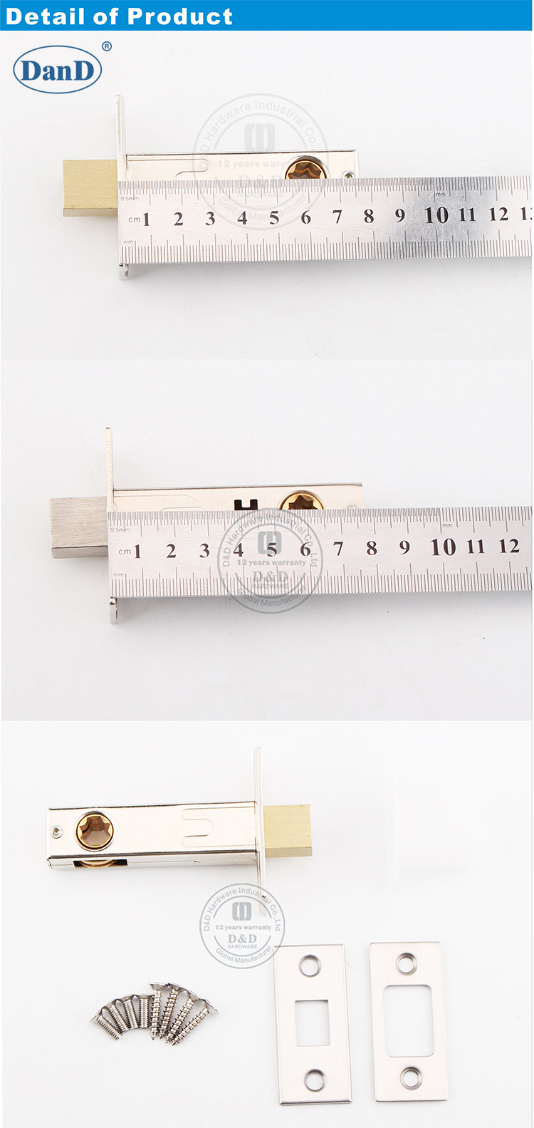 Wc Deadbolt Lock For Metal Door-D and D Hardware Khóa Chốt Wc Cho Cửa Kim Loại-D và Phần Cứng D