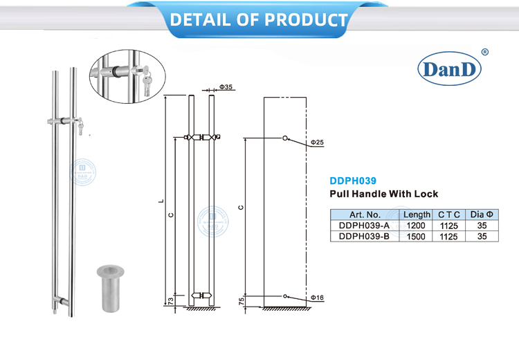 Pull Handles with Lock Tay cầm kéo có khóa