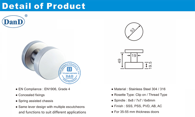 Interior Door Lever Handle-D and D Hardware Phần cứng tay nắm cửa bên trong-D và D