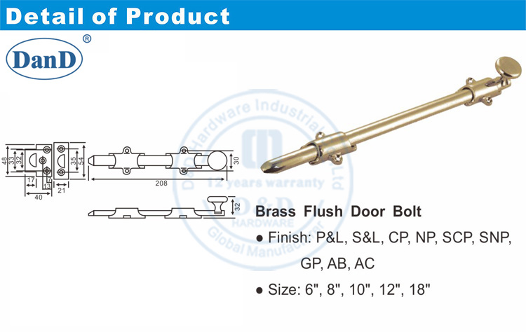 Flush Bolts For Timber Doors-D and D Hardware Bu lông xả cho cửa gỗ-Phần cứng D và D