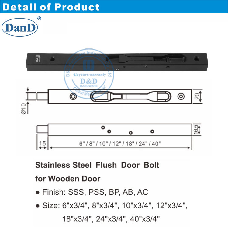 manual flush bolt bu lông xả bằng tay