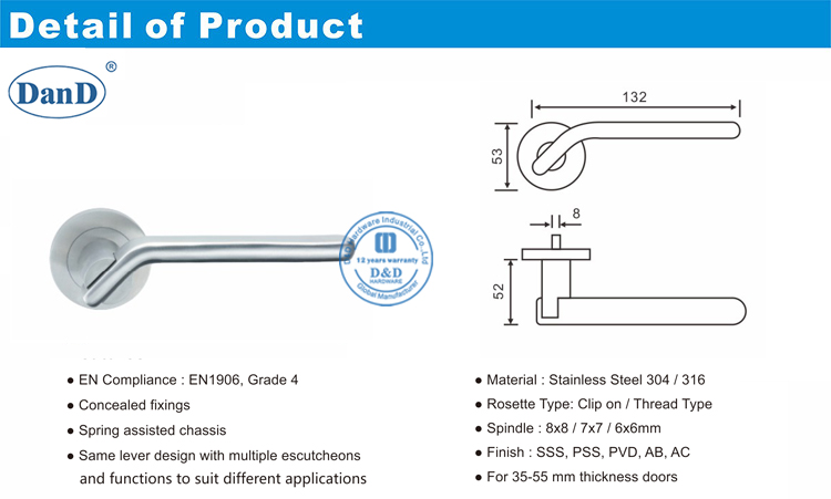Front Door Lever Handle-D and D Hardware Phần cứng tay nắm đòn bẩy cửa trước-D và D
