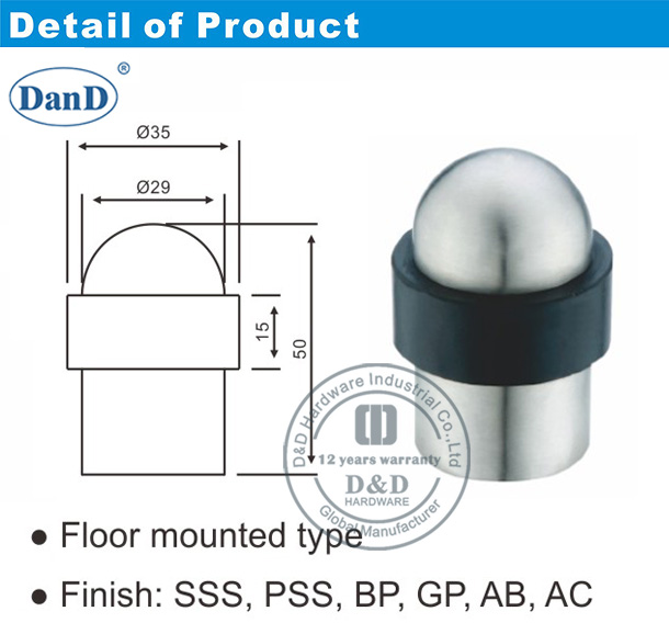 Rubber Door Stop-D and D Hardware Phần cứng chặn cửa cao su-D và D