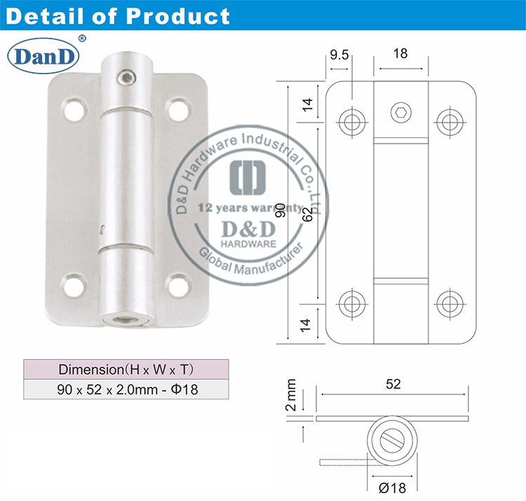 SS Single Action Hinge-D and D Hardware Phần cứng bản lề hành động đơn SS-D và D