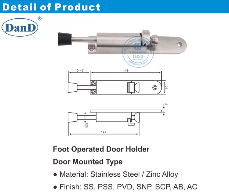 Door Mounted Door Stop Chặn cửa gắn trên cửa