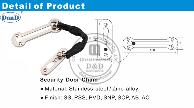 Satin Nickel Door Chain Chuỗi cửa Satin Niken