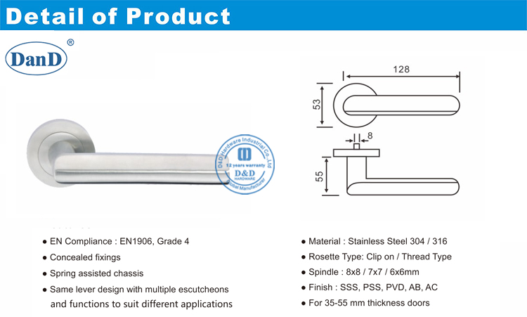 Toilet Door Handle-D and D Hardware Phần cứng tay nắm cửa nhà vệ sinh-D và D