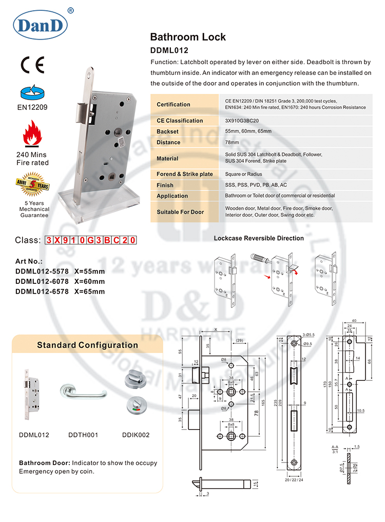 Hot Sale Door Lock-D and D Hardware Khóa cửa bán chạy-Phần cứng D và D