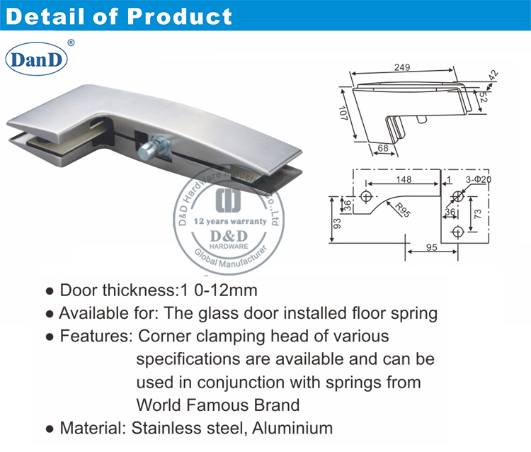 Corner Crank Patch Fitting-D and D Hardware Phần cứng khớp nối góc khuỷu-D và D