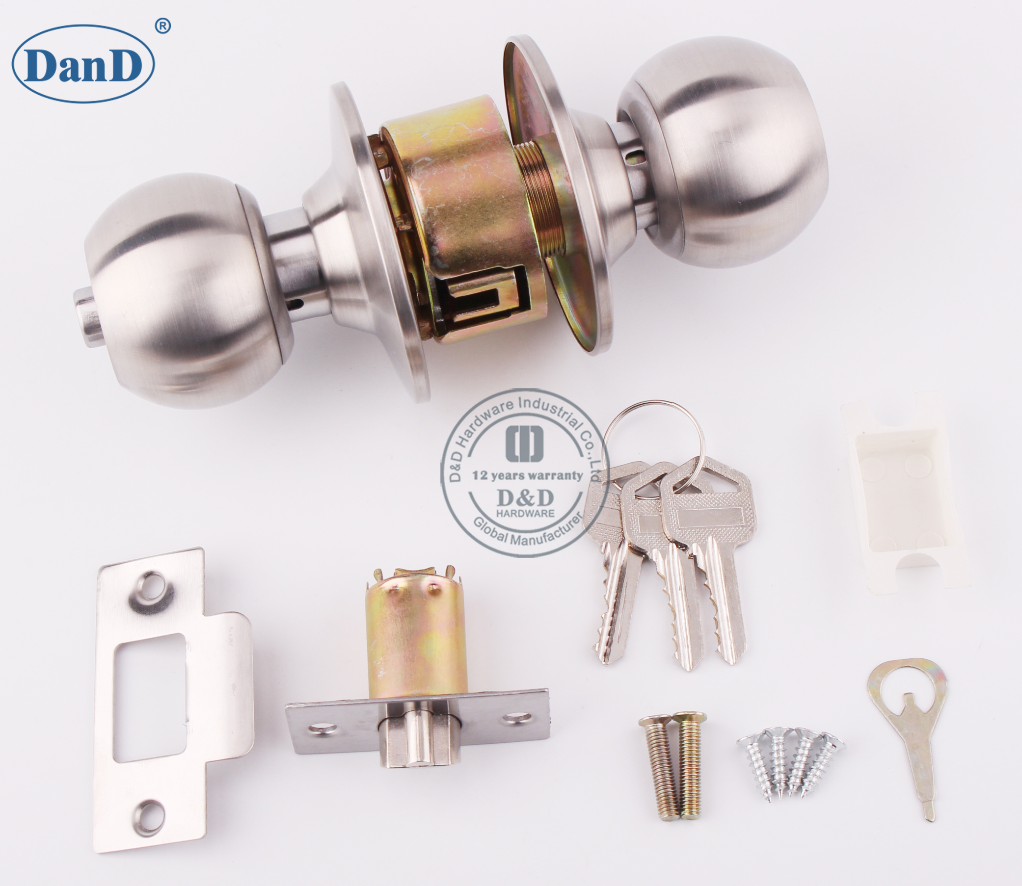 Wooden Door Entrance Tubular Lockset-D and D Hardware GỗCửaCổng vàohình ốngPhần cứng Lockset-D và D
