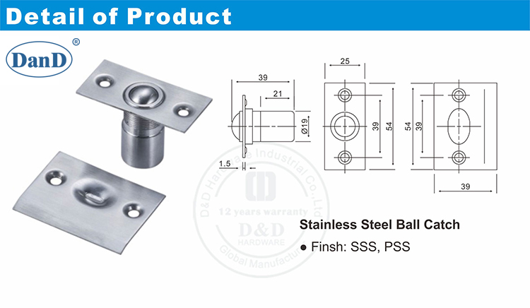 Ball Catch Latch -D and D Hardware Chốt bắt bóng -D và D Phần cứng