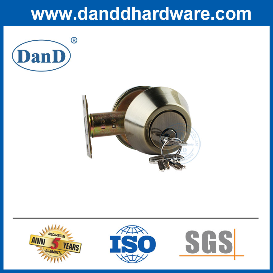 Khóa xi lanh đơn bằng đồng cổ Khóa cửa thép không gỉ Deadbolt-DDLK008