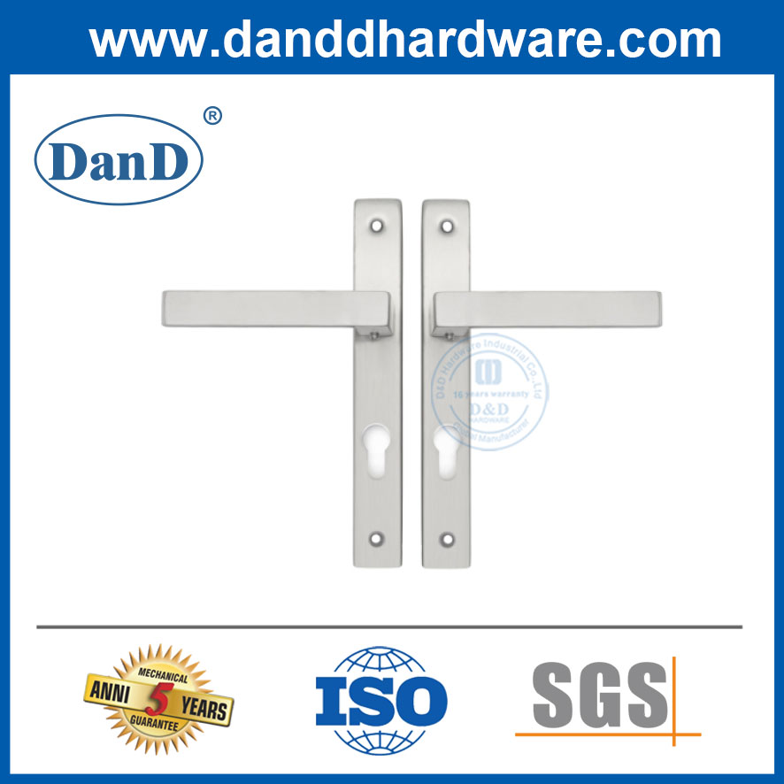 Tay nắm cửa nhôm inox có tấm cho khung hẹp-DDNP002