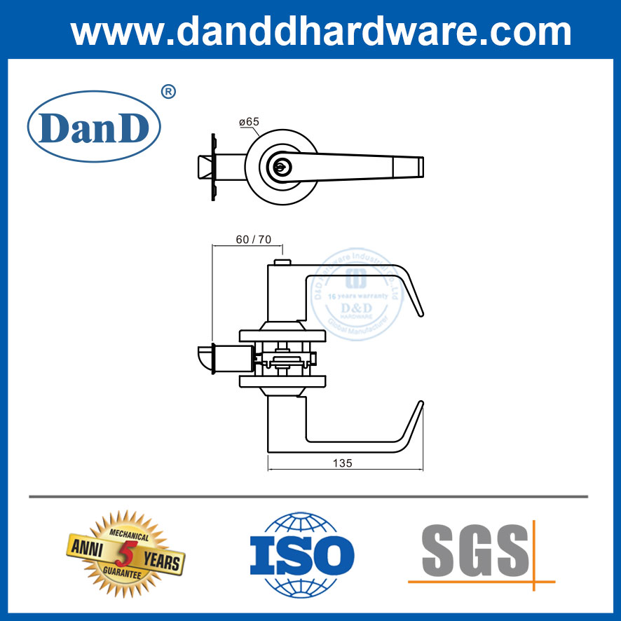 Trang chủ Ổ khóa Khóa đòn bẩy hình ống màu đen Khóa ngoài cửa-DDLK023