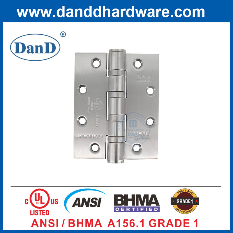 Bản lề cửa chống cháy bằng thép không gỉ hạng nặng ANSI BHMA loại 1-DDSS001-ANSI-1-5X4X4.8