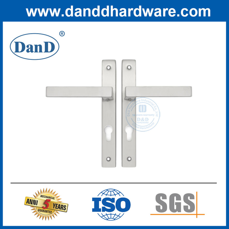 Tay nắm cửa nhôm inox có tấm cho khung hẹp-DDNP002