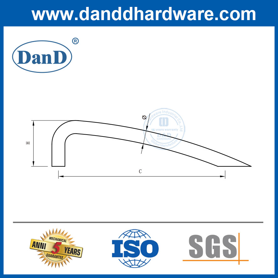 Tay nắm cửa tủ bếp hiện đại bằng thép không gỉ-DDFH026