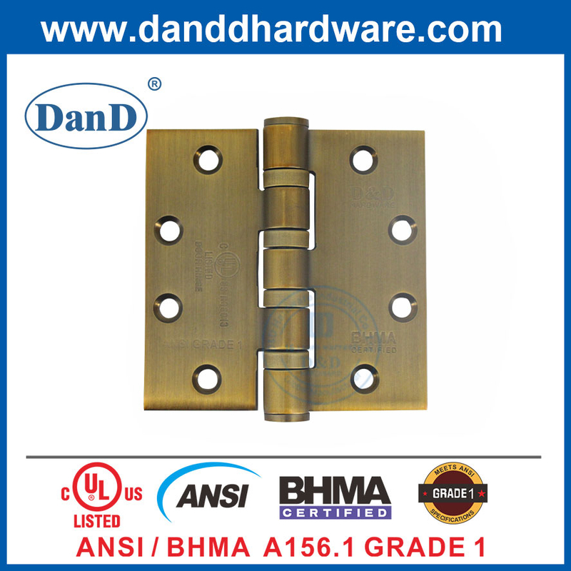 Bản lề cửa BHMA bằng thép không gỉ bằng đồng cổ hạng nặng ANSI cấp 1-DDSS001-ANSI-1-4.5x4.5x4.6