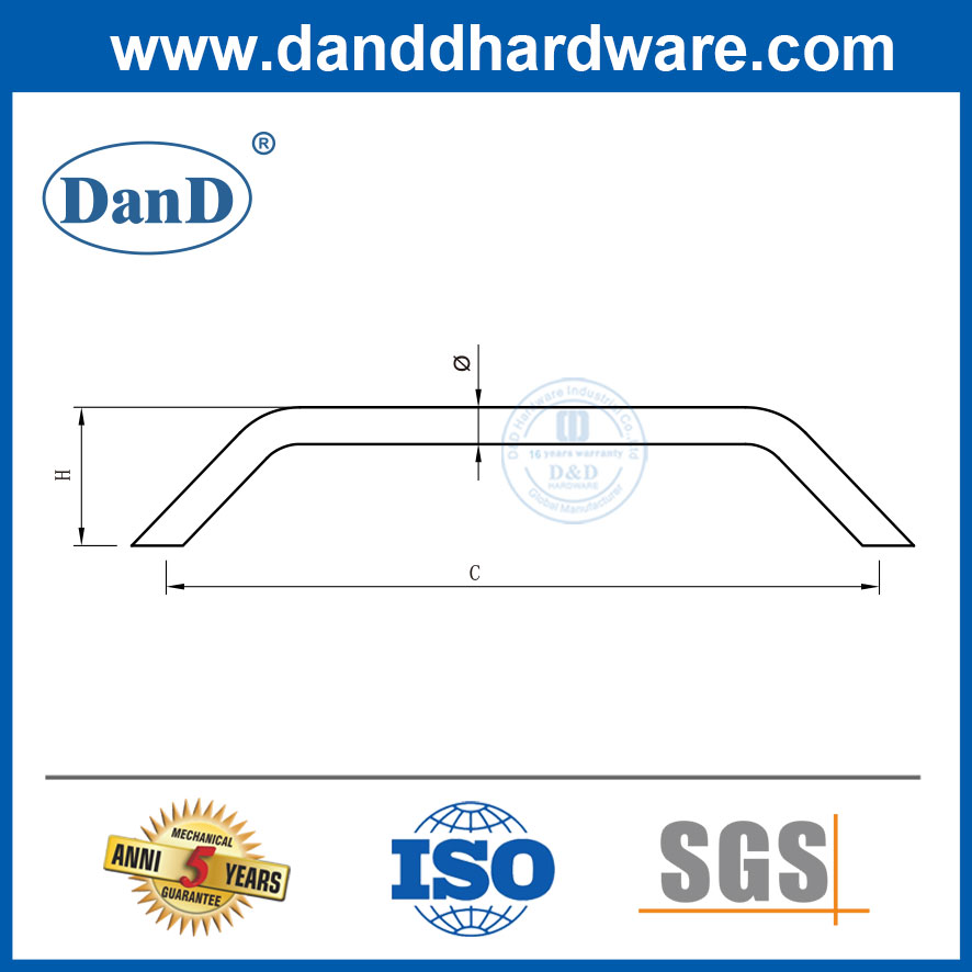 Tay nắm tủ bằng bạc Phần cứng bằng thép không gỉ Tay nắm tủ hiện đại-DDFH027
