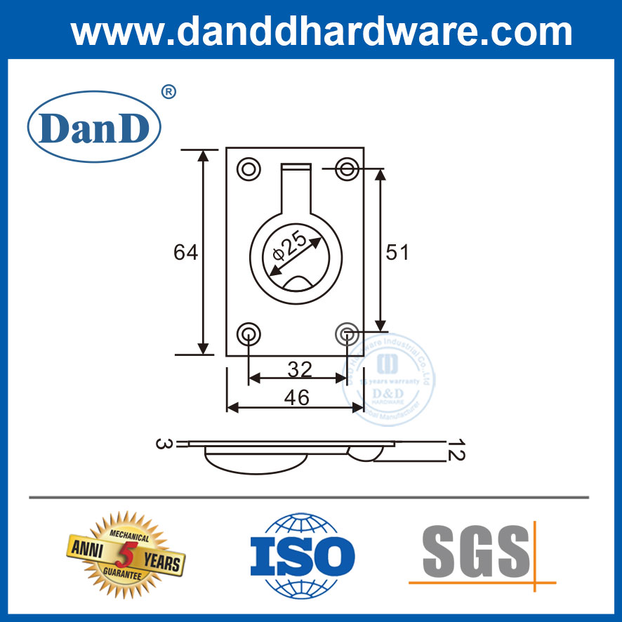Phần cứng ngăn kéo Tủ thép không gỉ Phần cứng kéo xả-DDFH068