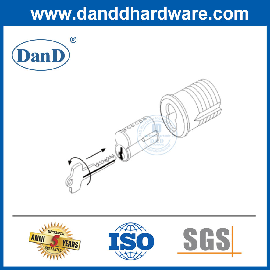 Xi lanh lõi IC Đồng thau nguyên khối ANSI 6 pin Xi lanh lõi có thể hoán đổi cho nhau-DDLC013