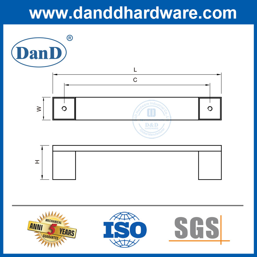 Phần cứng nội thất bằng thép không gỉ Tay nắm tủ bếp hiện đại-DDFH038