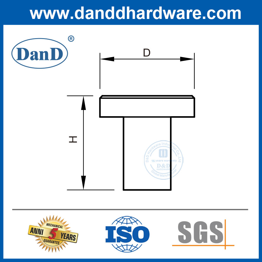 Tay cầm và núm nội thất bằng đồng thau Ngăn kéo bằng thép không gỉ Knobs-DDFH056