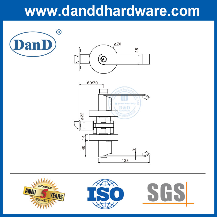 Nhà ở hiện đại Khóa tay nắm cửa an toàn Phòng khóa cửa gỗ-DDLK016