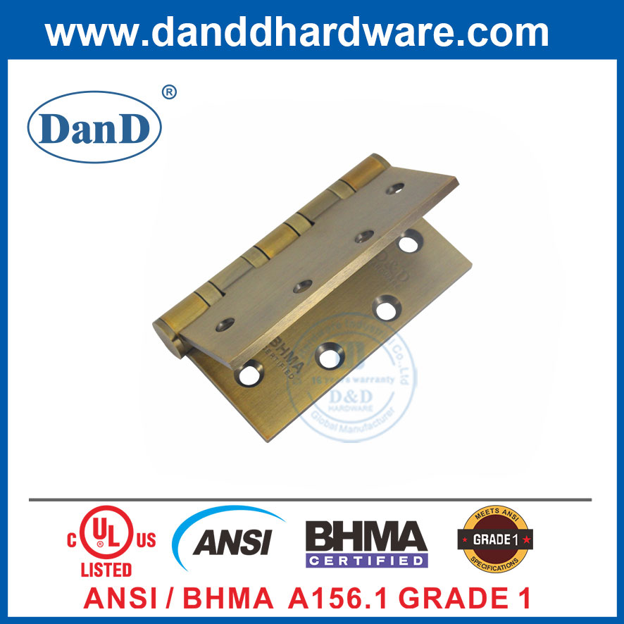 Bản lề cửa BHMA bằng thép không gỉ bằng đồng cổ hạng nặng ANSI cấp 1-DDSS001-ANSI-1-4.5x4.5x4.6