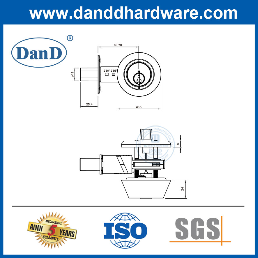 Ổ khóa cửa vào khu dân cư hạng nặng xi lanh đơn ANSI-DDLK027