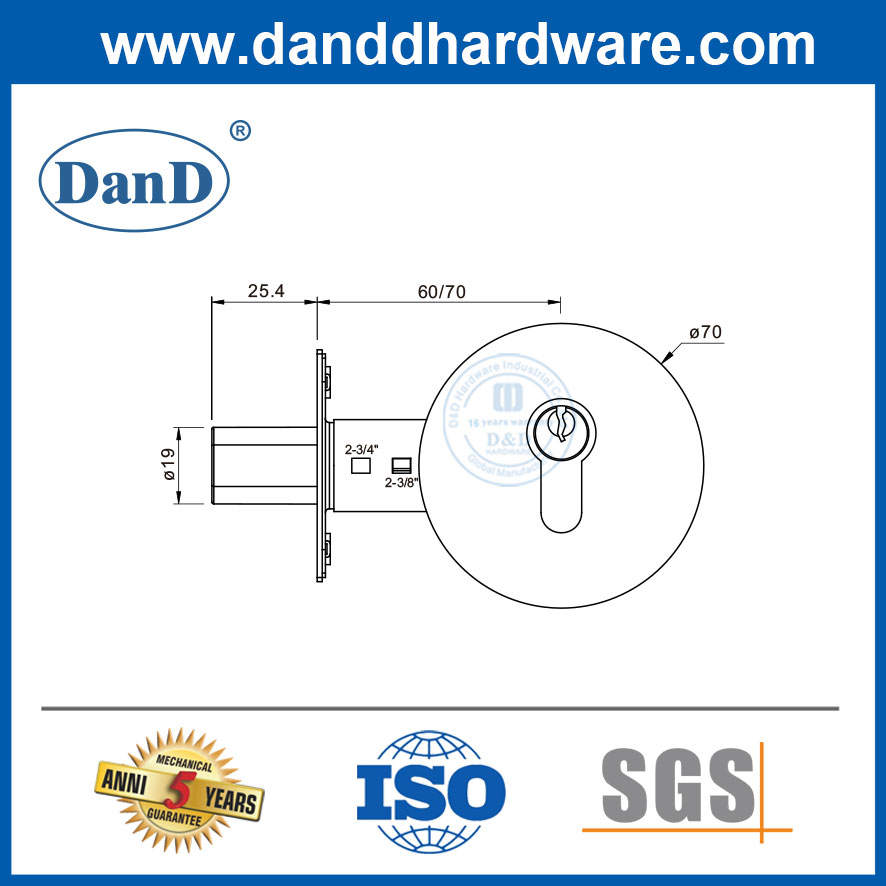 Khóa chốt chốt xi lanh đơn Khóa cửa ra vào và chốt cửa-DDLK022