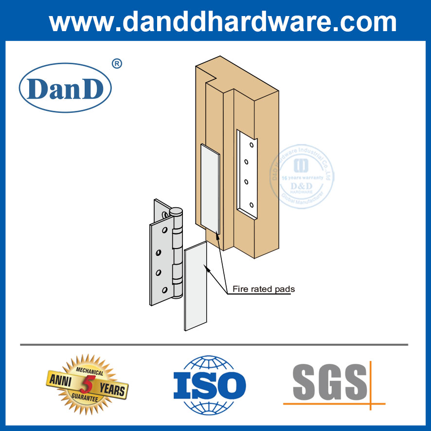 Bộ bảo vệ bản lề Miếng đệm chống cháy được xếp hạng chống cháy cho Hinge-DDIG001
