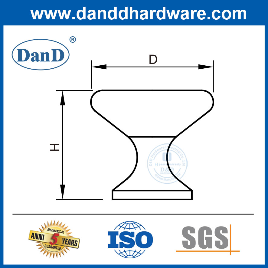 Núm tủ bếp bằng đồng thau Đồ nội thất bằng thép không gỉ Kéo và núm-DDFH066
