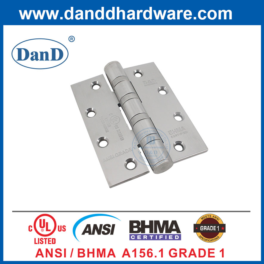 Bản lề cửa chống cháy bằng thép không gỉ hạng nặng ANSI BHMA loại 1-DDSS001-ANSI-1-5X4X4.8