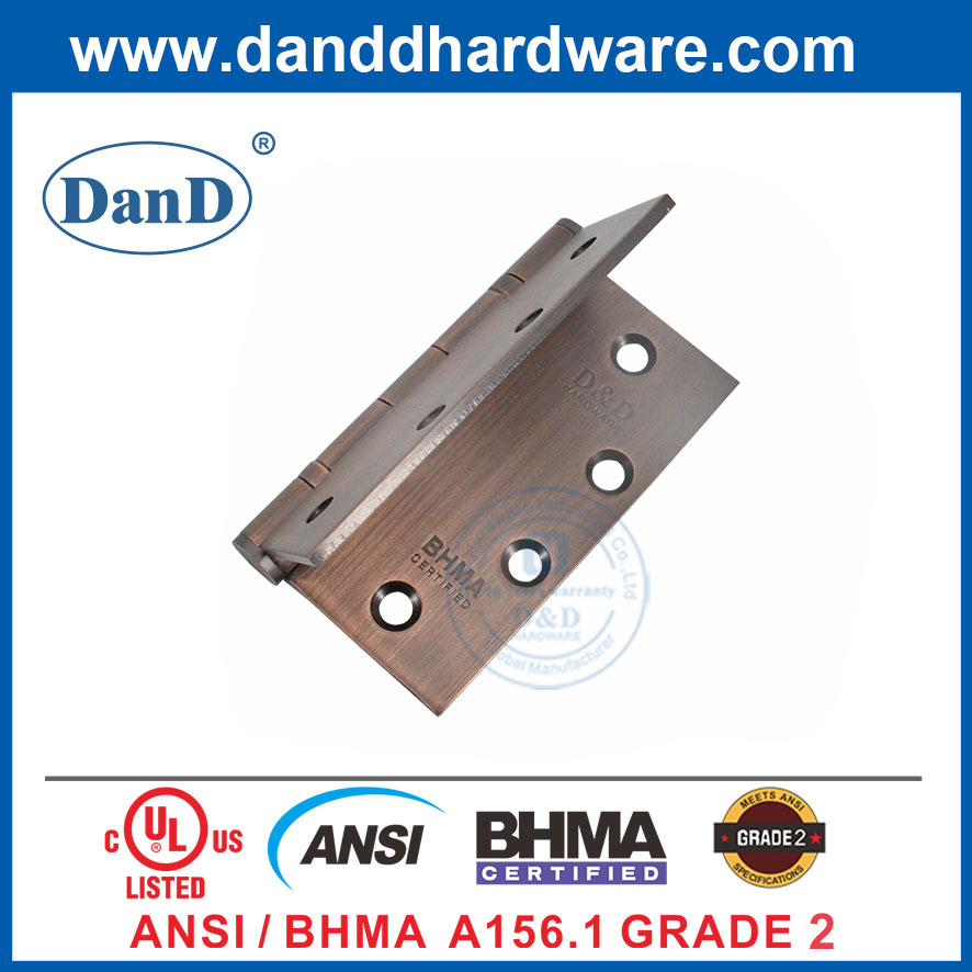 Cửa trước thương mại bằng đồng cổ loại 2 BHMA SS Bản lề-DDSS001-ANSI-2-4.5x4.5x3.4