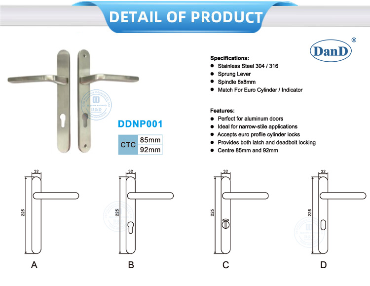 Tay nắm cửa hẹp