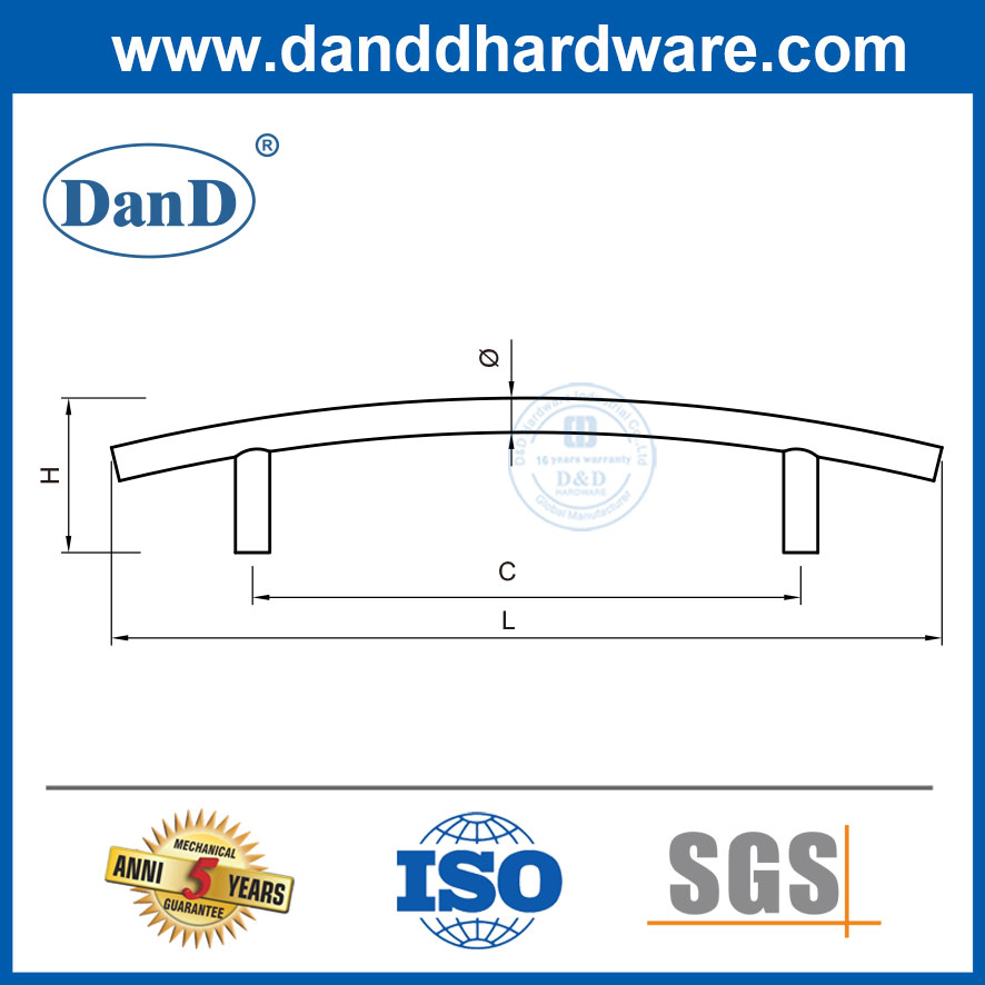 Nội thất Tủ bếp kéo Tay cầm tủ quần áo bằng thép không gỉ-DDFH029