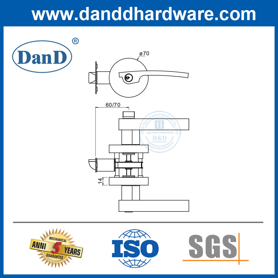 Các loại ổ khóa cửa thương mại Ổ khóa cửa đôi-DDLK018