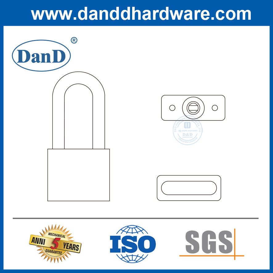 Còng bằng thép không gỉ Ổ khóa bằng đồng có khóa giống nhau Nhỏ nhỏ bằng đồng Ổ khóa dài-DDPL003