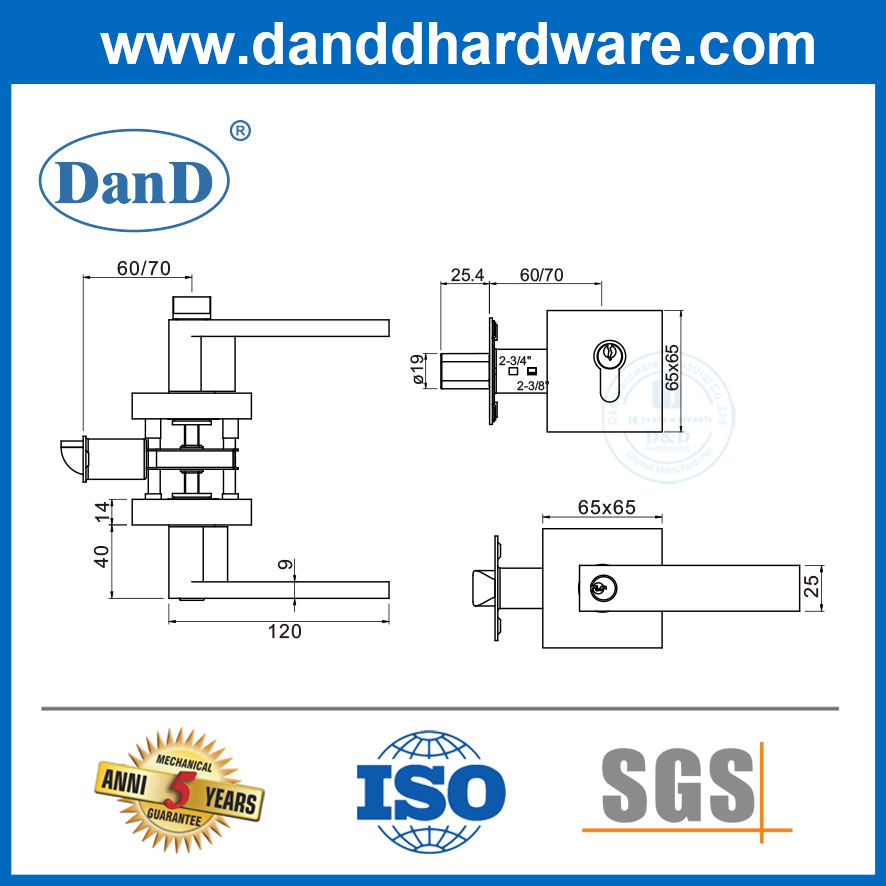 Cần khóa cửa ra vào có khóa Xi lanh chốt khóa Bộ ổ khóa tốt nhất cho cửa bên ngoài-DDLK025
